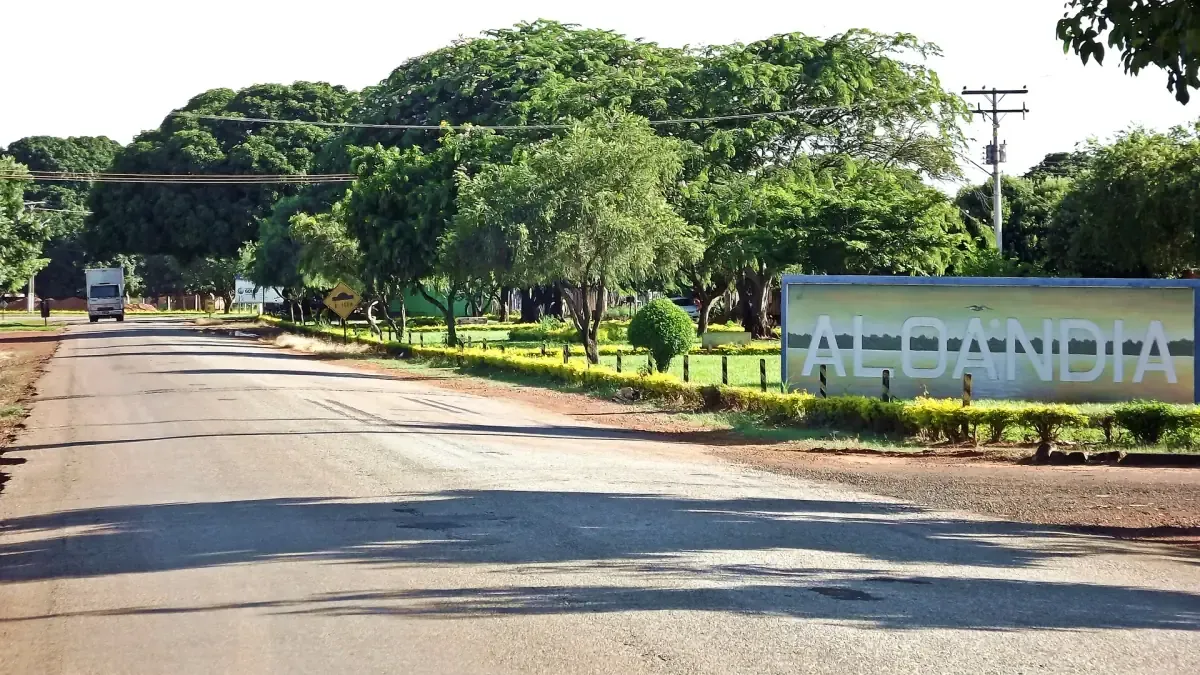 Vista da cidade de Aloândia, Goiás